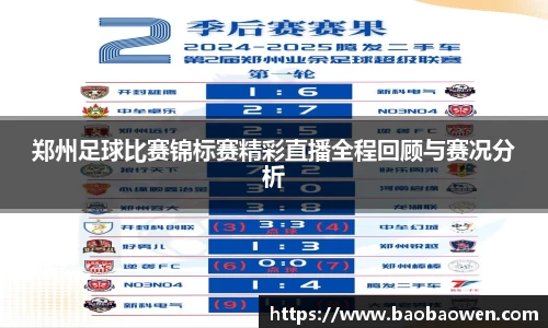 郑州足球比赛锦标赛精彩直播全程回顾与赛况分析